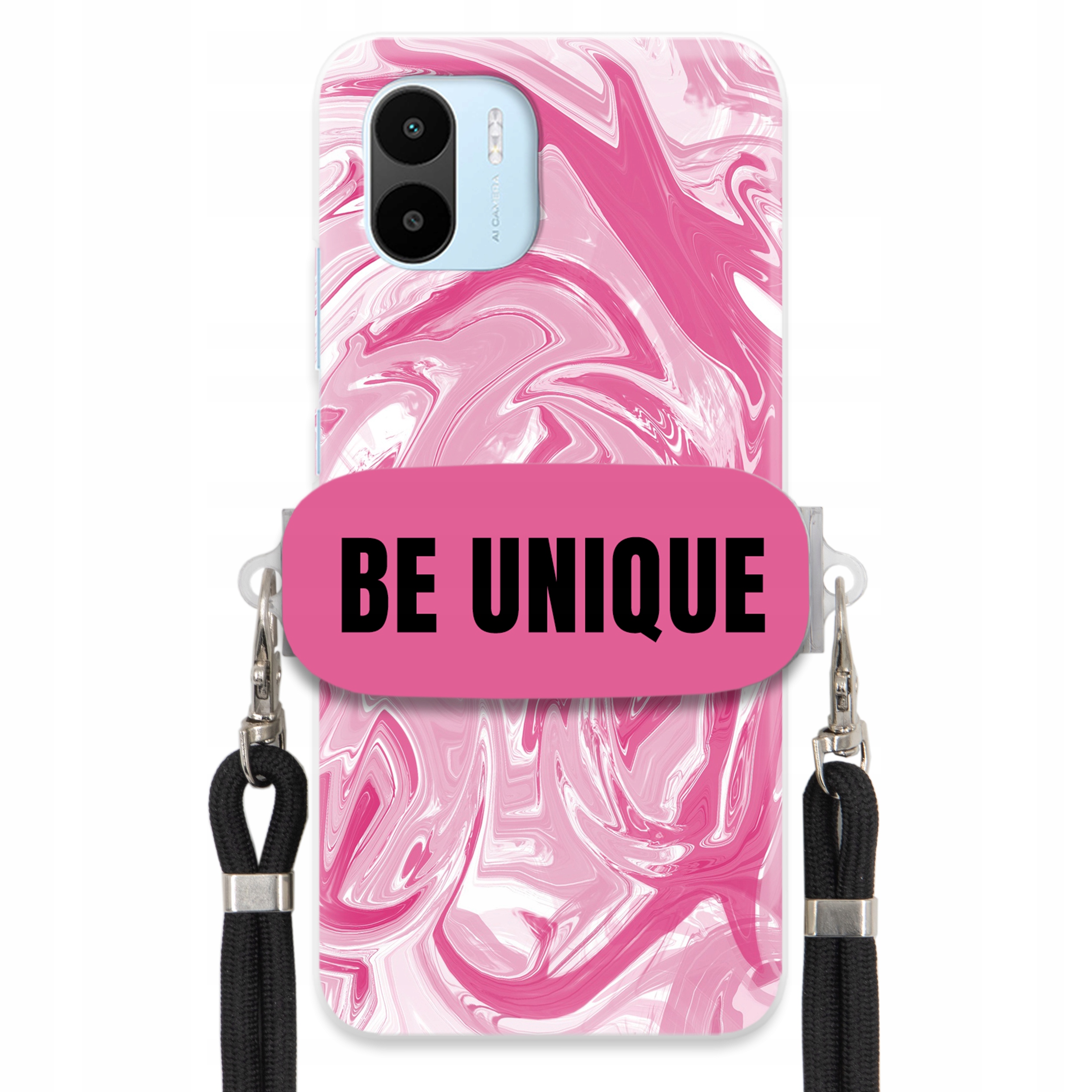 Pouzdro pro Xiaomi Redmi A1 Case úchytka na šňůrku Černá Růžová Mramorová Unique