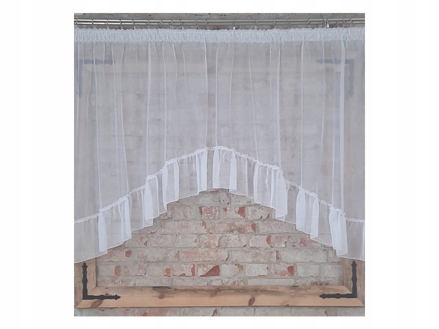 Hotová záclona 300x120, markýza bílá, oblouk, volánek, páska, obývací pokoj, pokoj