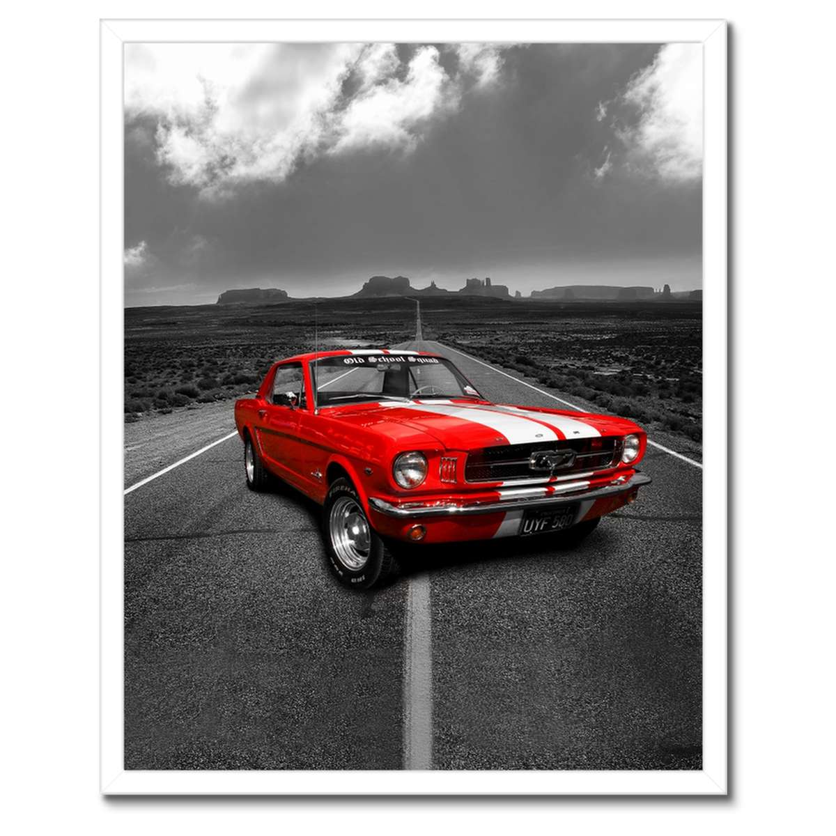 Plakáty v rámu 40x50 Červený Ford Mustang Usa