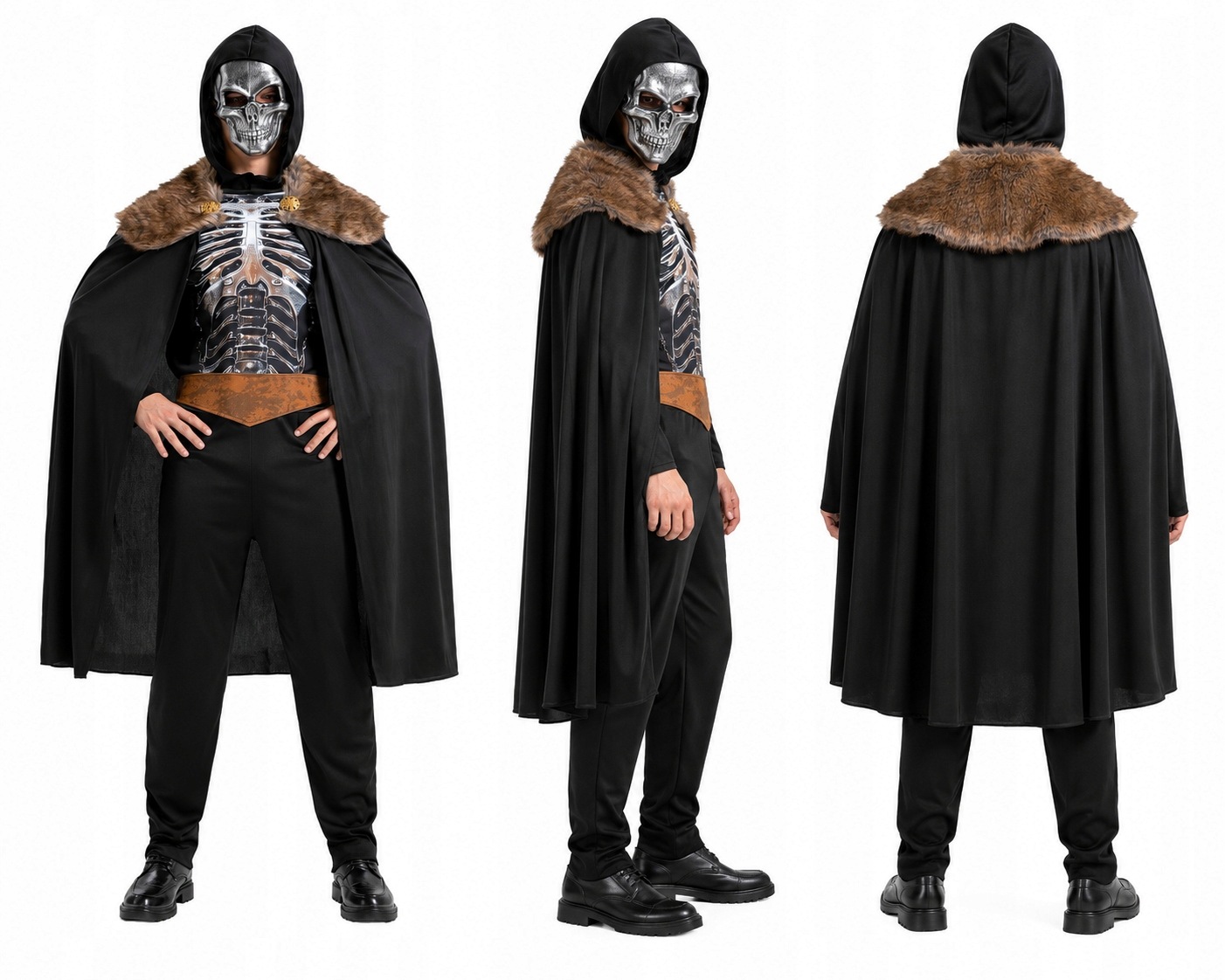 Kostým Strašidelný Kostým Rytíř Kostlivec Nemrtvý Halloween Grim Reaper L