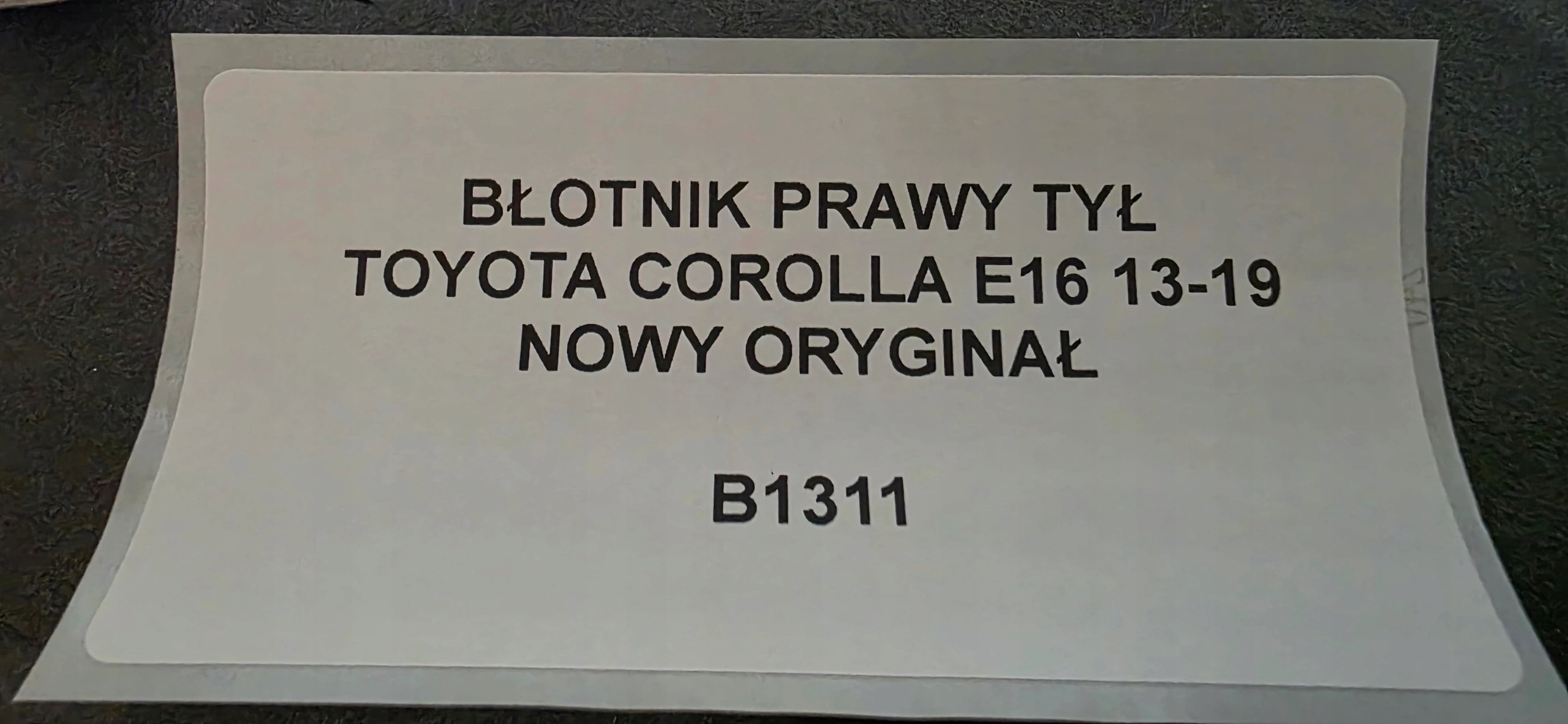 parafango Destra posteriore TOYOTA COROLLA E16 13-19 nuovo Originale