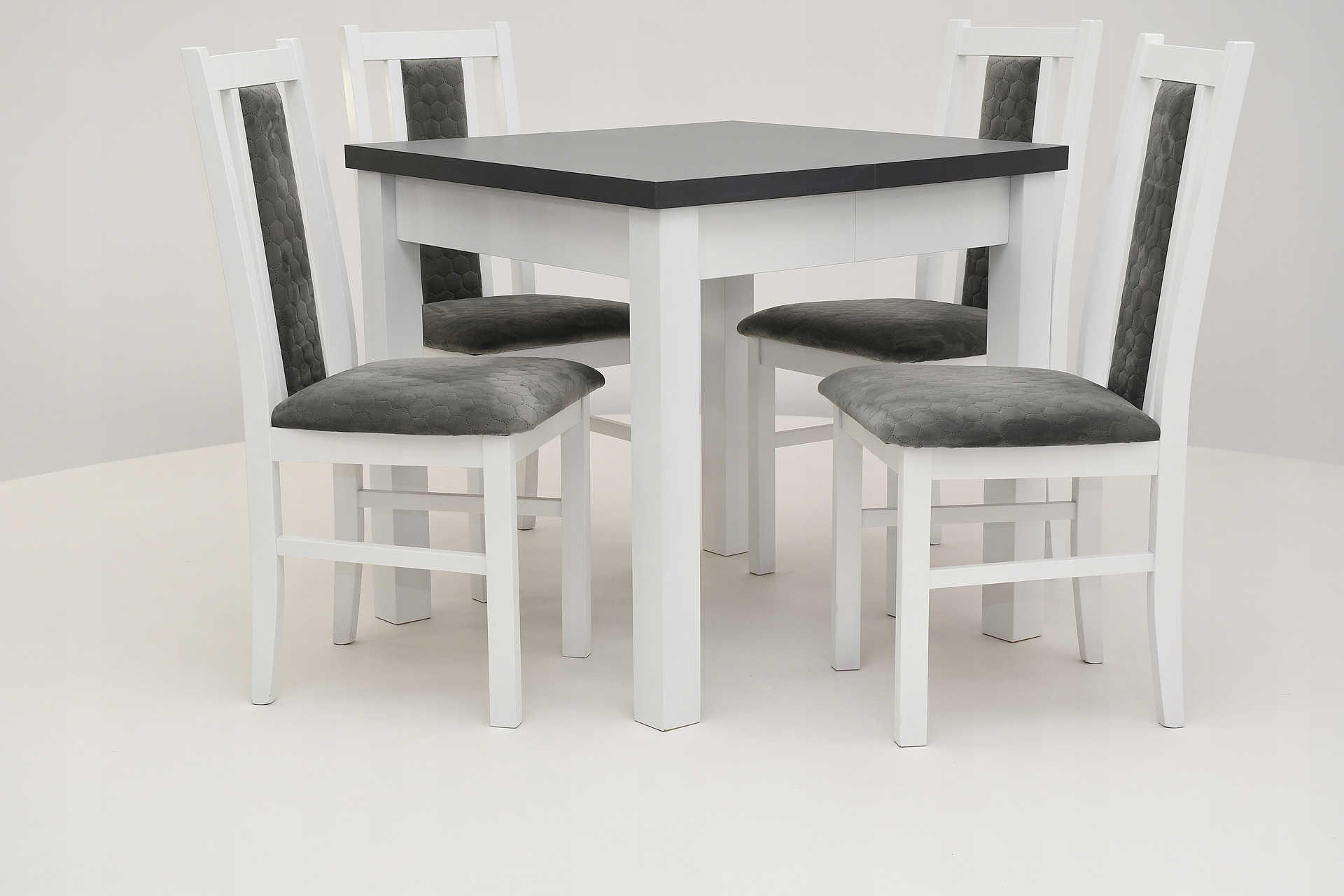 kwadratowy stół 80/80 do 160 + 4 krzesła do salonu Kod producenta S18 BOS14