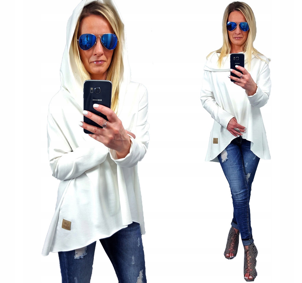 

Asymetryczna Tunika Bluza Sukienka Komin Kaptur S