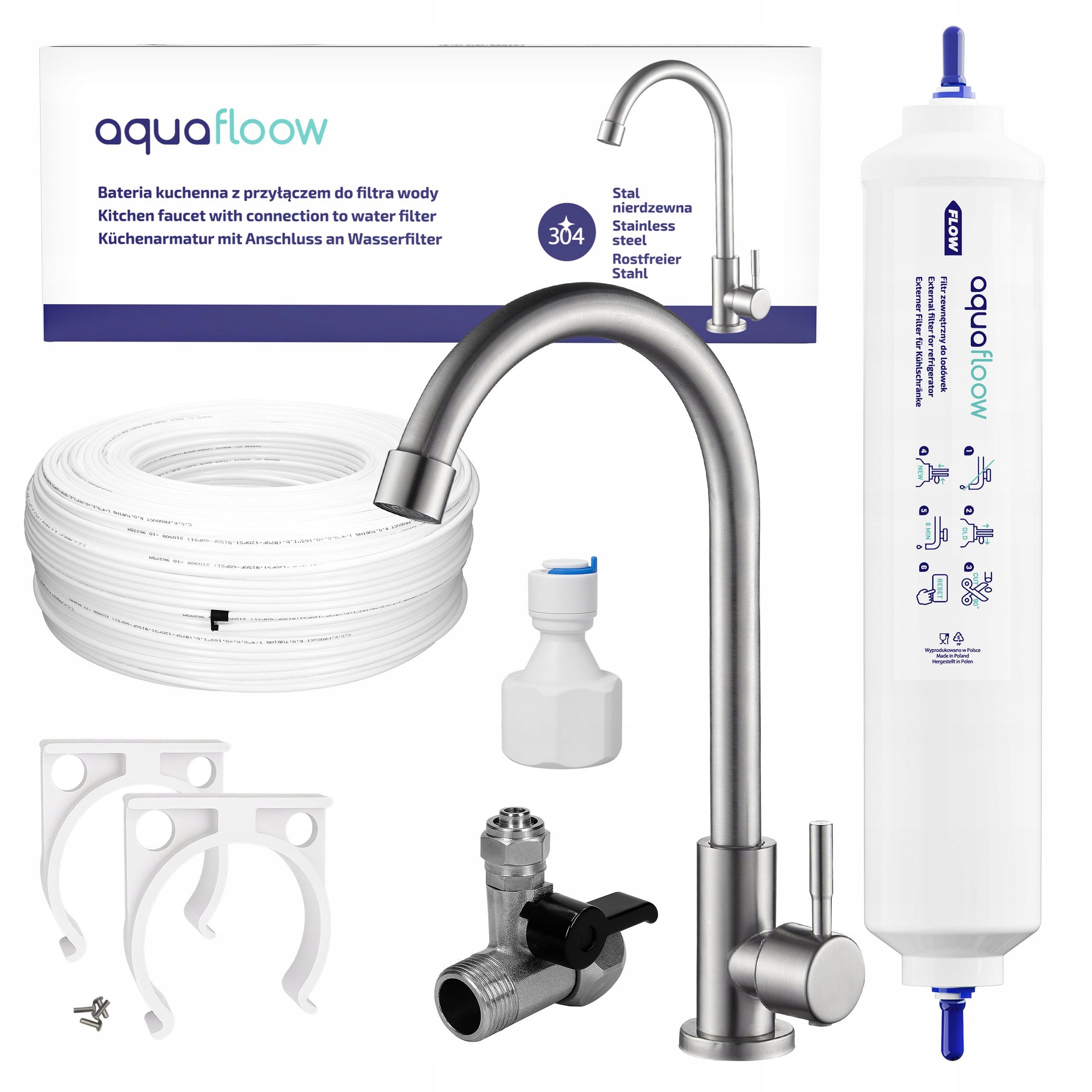 Kuchyňská baterie AquaFloow vodní filtr pod dřez příslušenství pro montáž