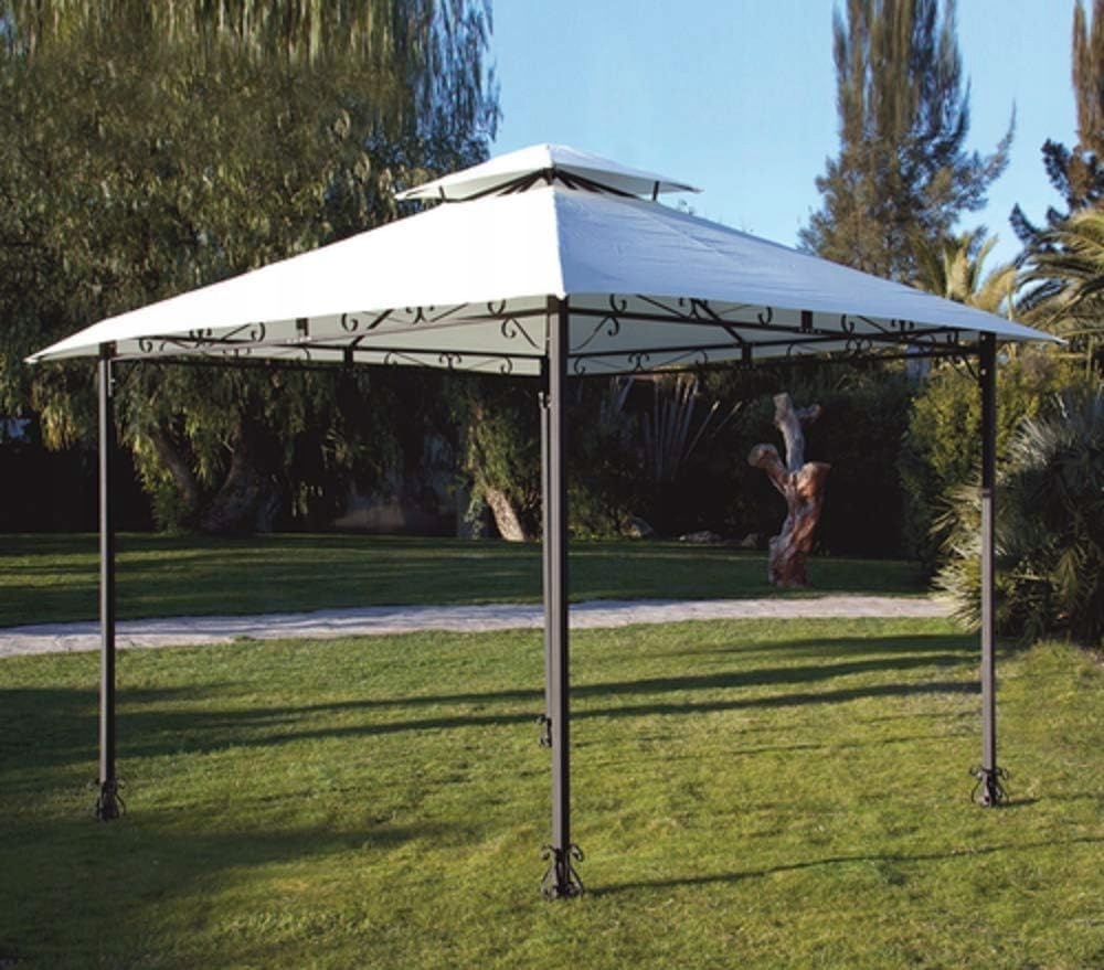 Pokrytie altánku ecru s ventiláciou a kovaním, iba tkanina
