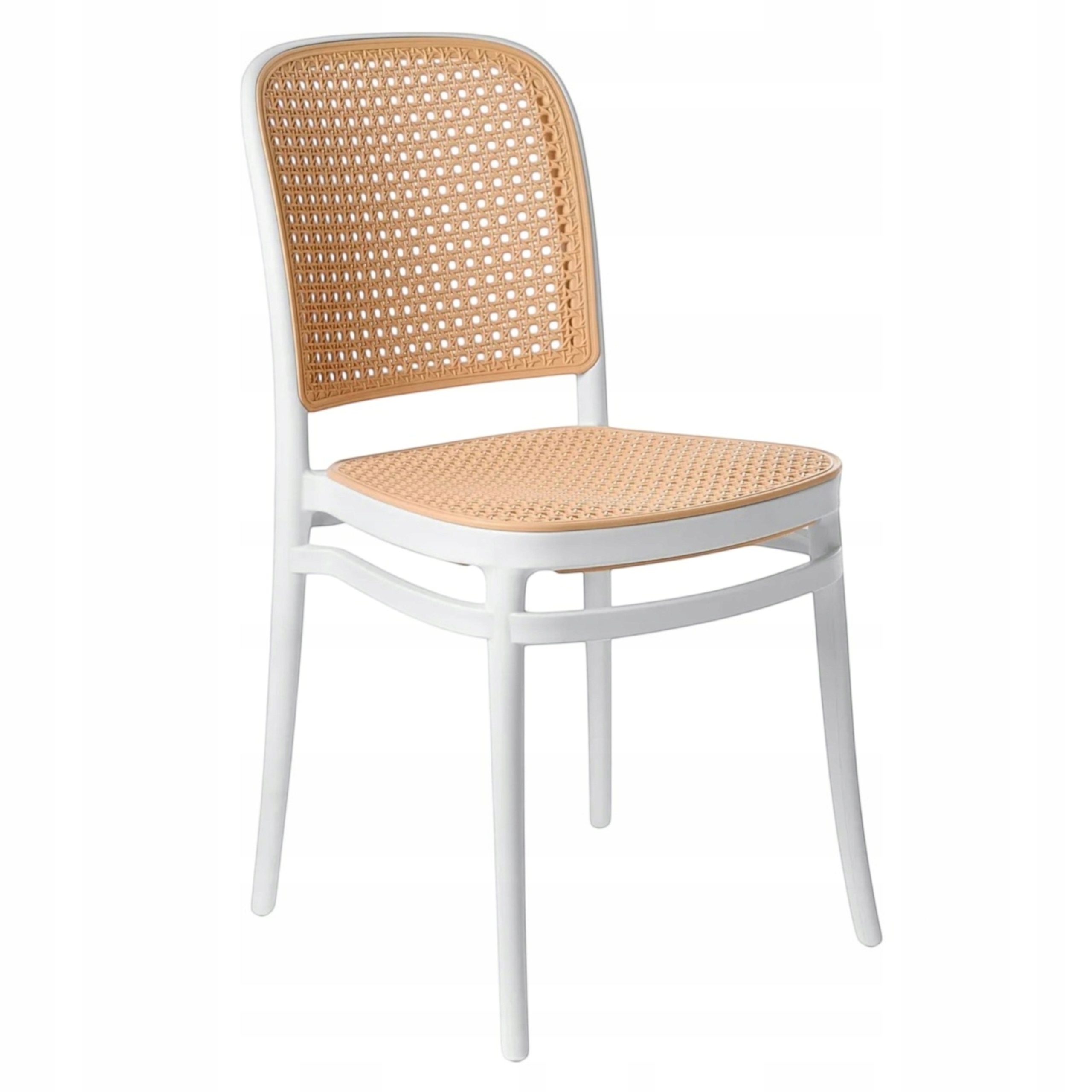 Bílé plastové skandinávské křeslo do obývacího pokoje a kuchyně