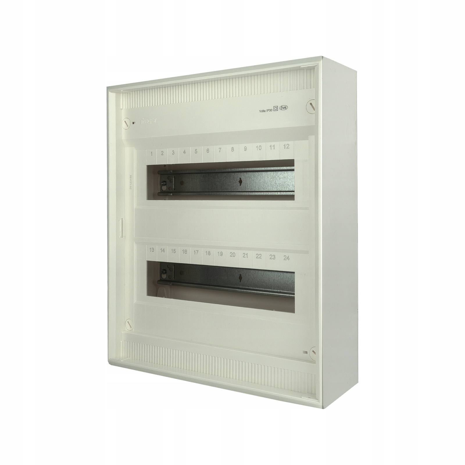 Rozvádzač na stenu 24 modulárna elektrická skrinka biela Hager Volta