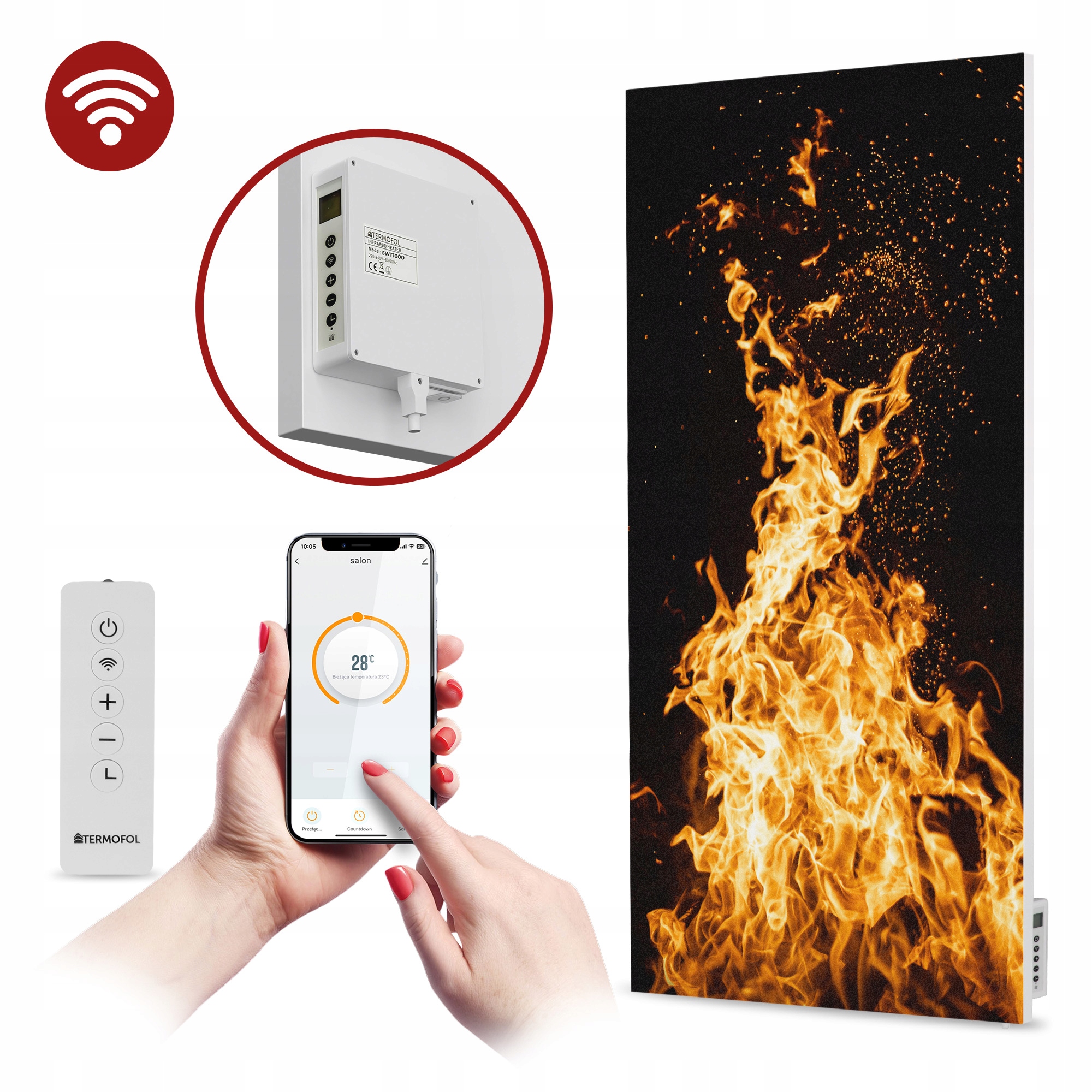 Ohrievač s infračervenou potlačou 700 W 120 x 60 cmWiFi