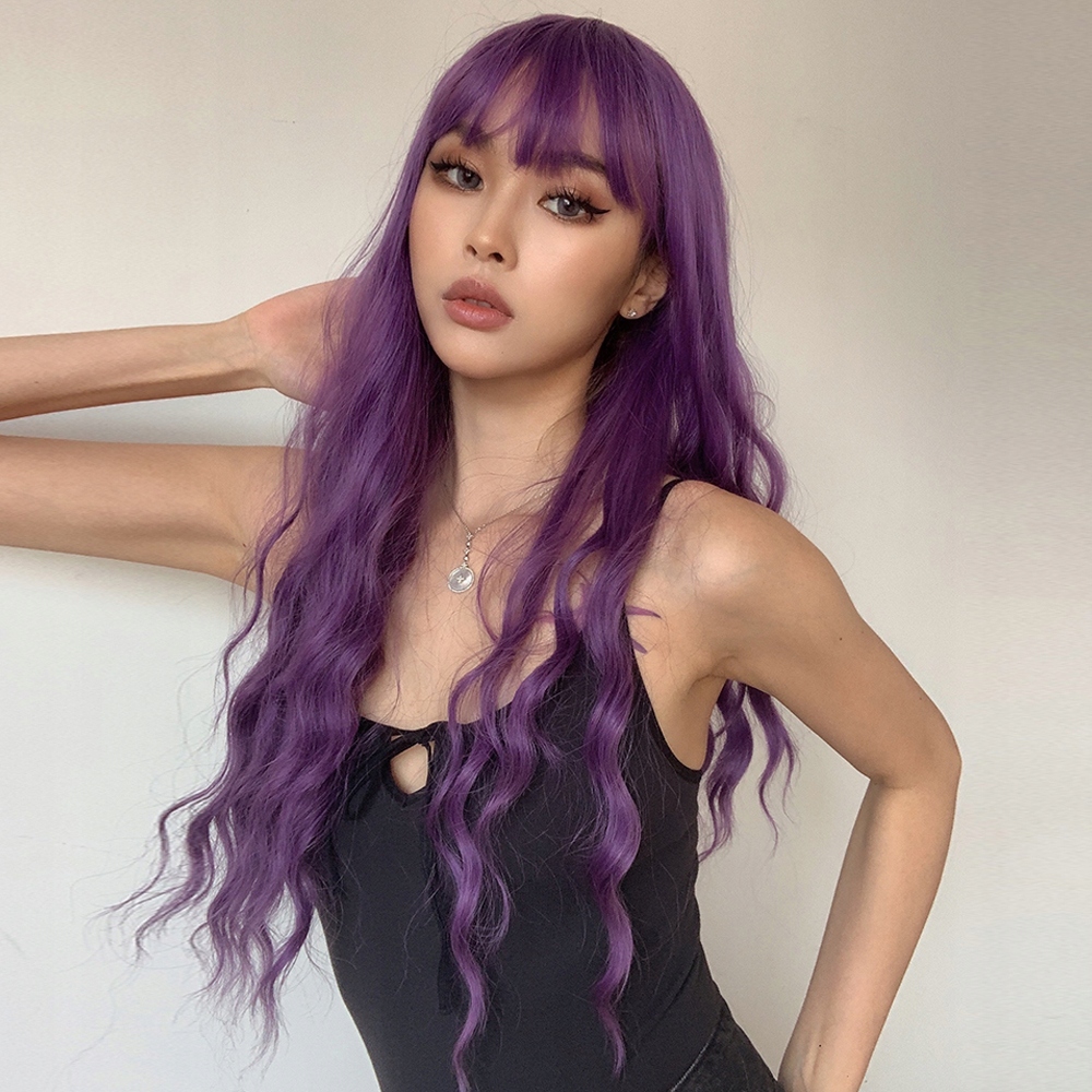 Fialová paruka Katherine vlnitá