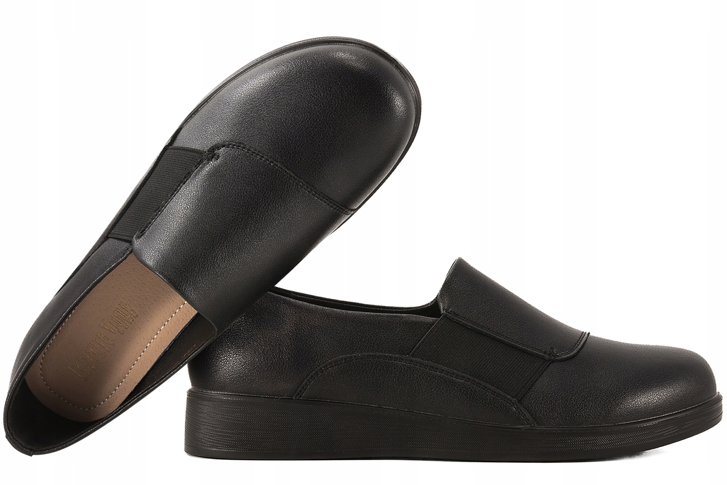 Loretta Vitale W9945 Dámské Polobotky Mokasíny Kožené Vložky černé 39 Cza