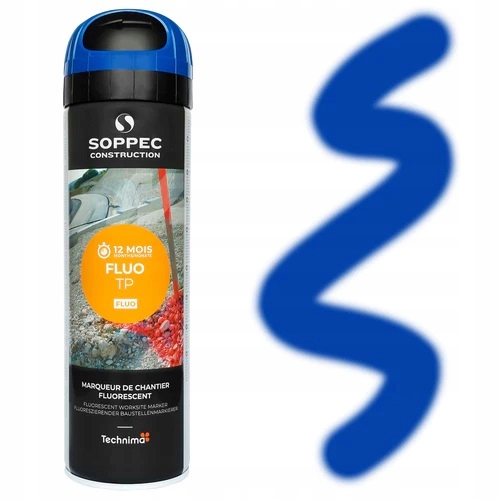 Farba geodezyjna SOPPEC FLUO TP 12 sztuk niebieska Stan opakowania oryginalne