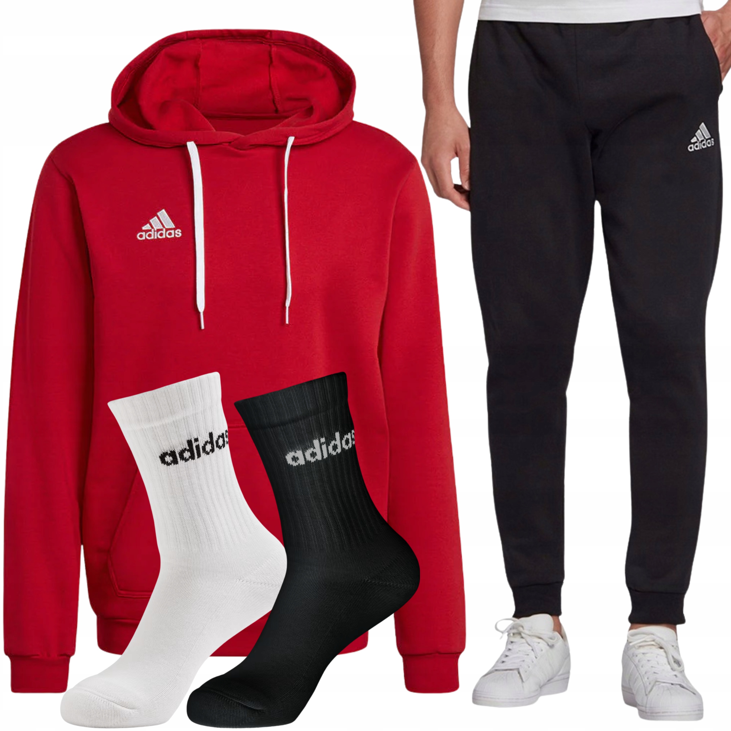 Komplet dresowy Adidas bluza i spodnie skarpety w prezencie rozm. S