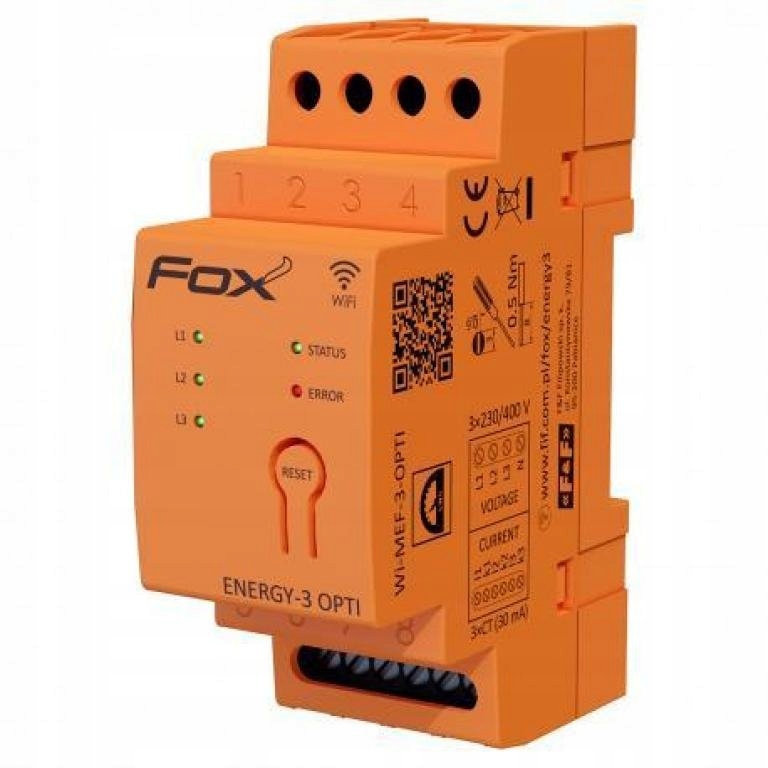 Fox Monitor-licznik zużycia energii 3 fazowy 200A Wi-Fi Wi-MEF-3-OPTI-200