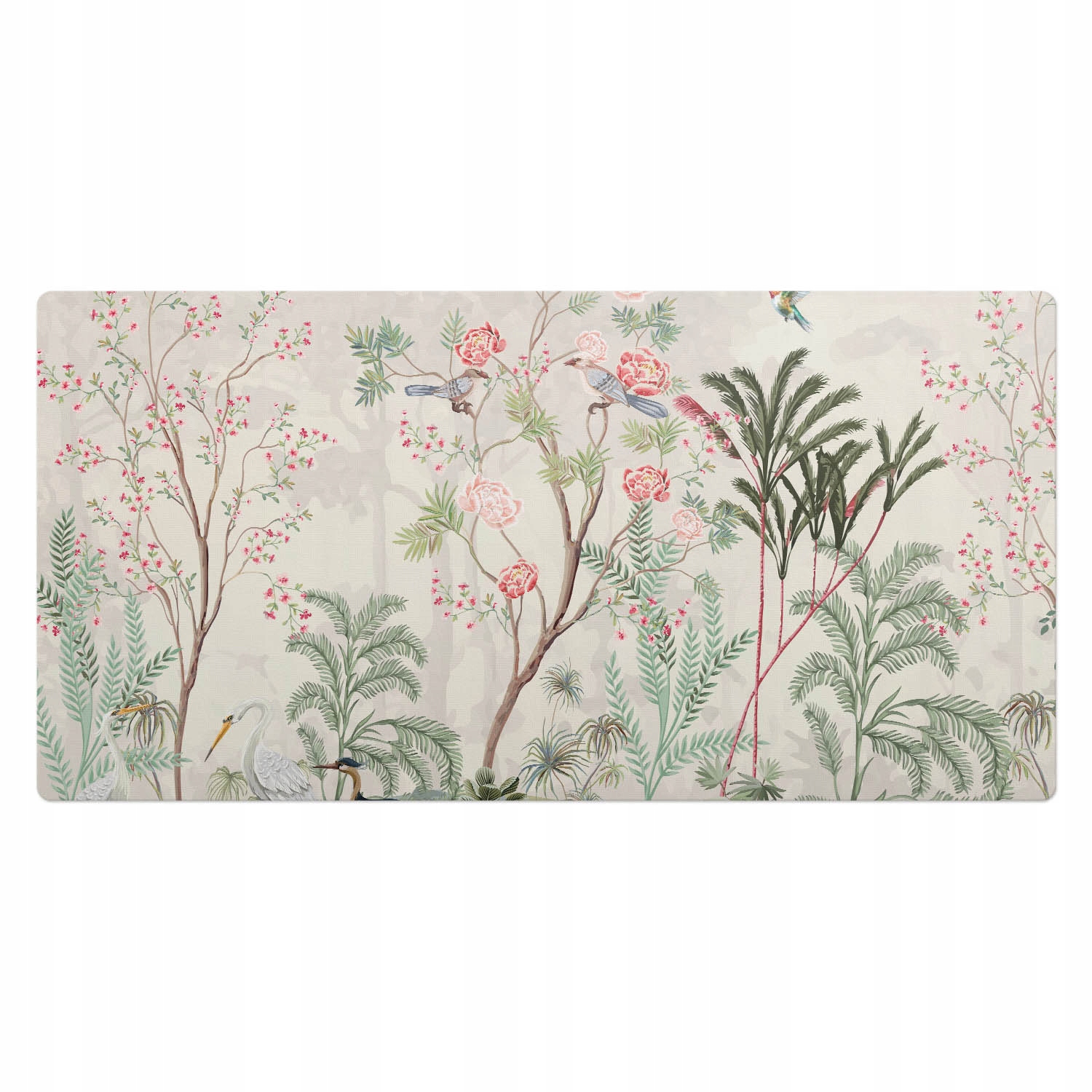 Podložka pod Rtv zařízení Exotické ptactvo mezi květinovými akcenty 100 x 50 cm