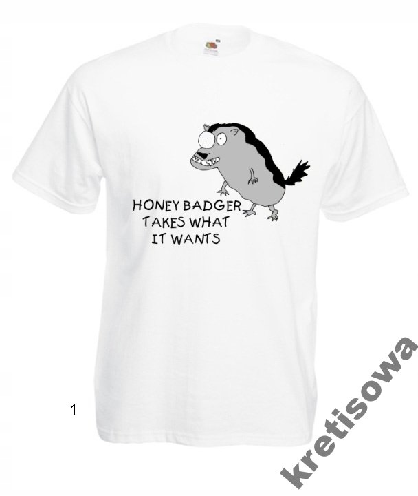 

Kolorowe Koszulki Honey Badger Rosomak Ratel Wzory