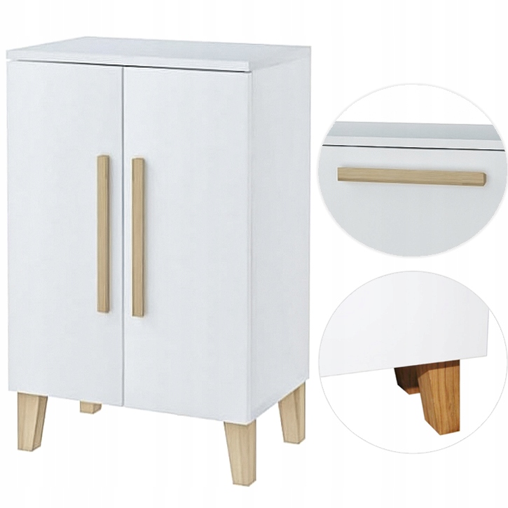 KOMODA 120 cm skandynawska nowoczesna biała-dąb