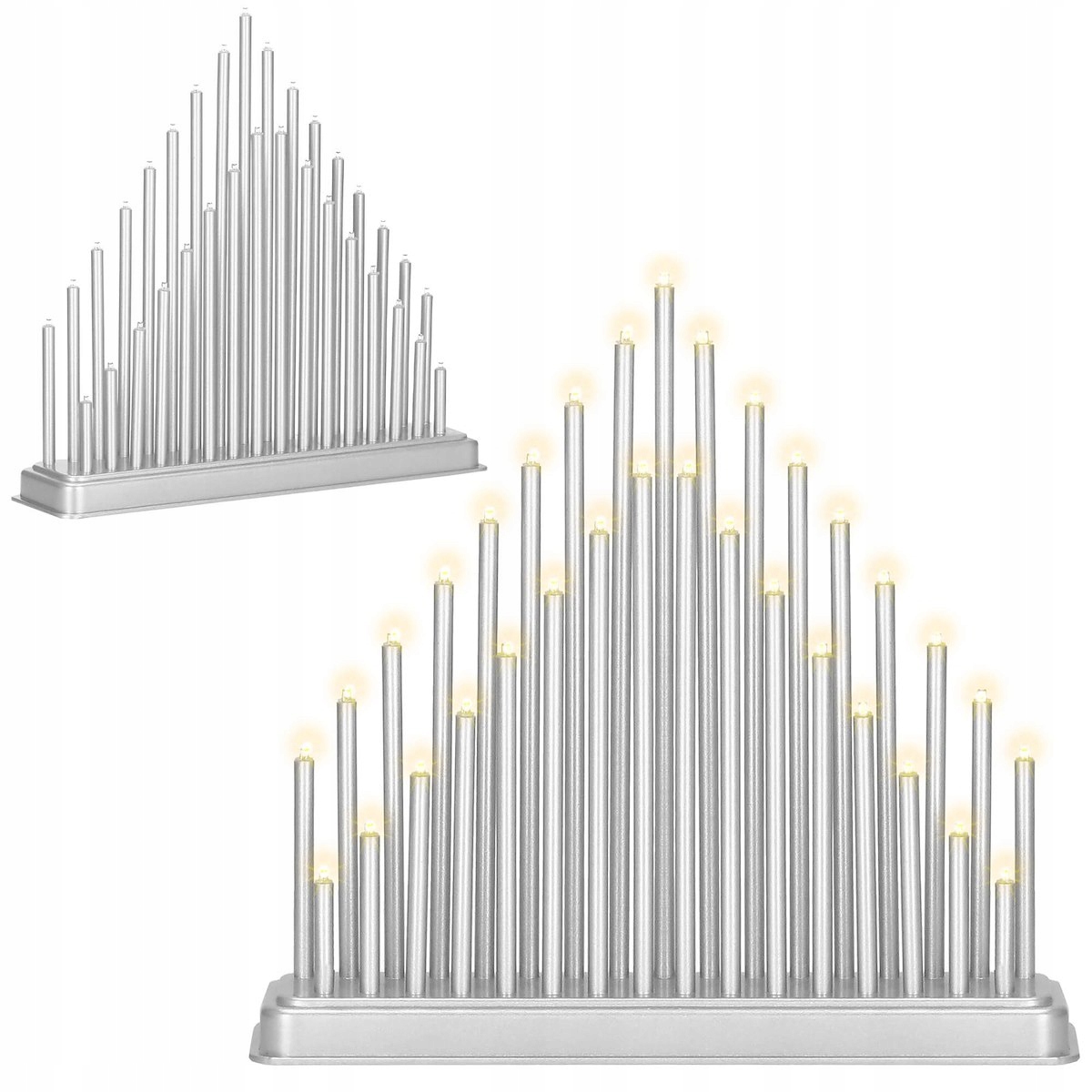 ŚWIECZNIK ADWENTOWY 33 LED ŚWIECE NA OKNO LAMPKI 33cm ŚWIĄTECZNA DEKORACJA
