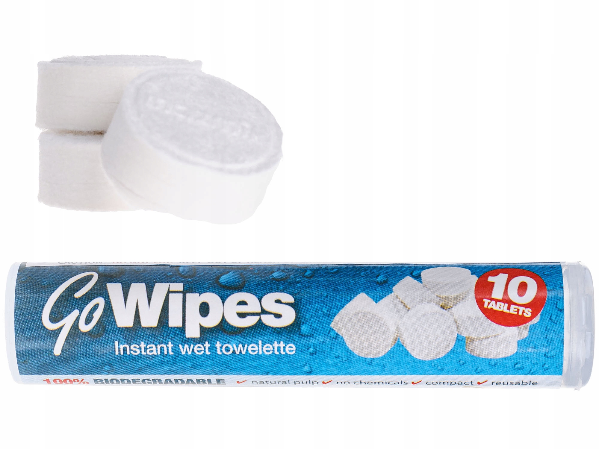 Chusteczki Skompresowane Turystyczne w Tabletkach Bcb Go Wipes 10 szt.