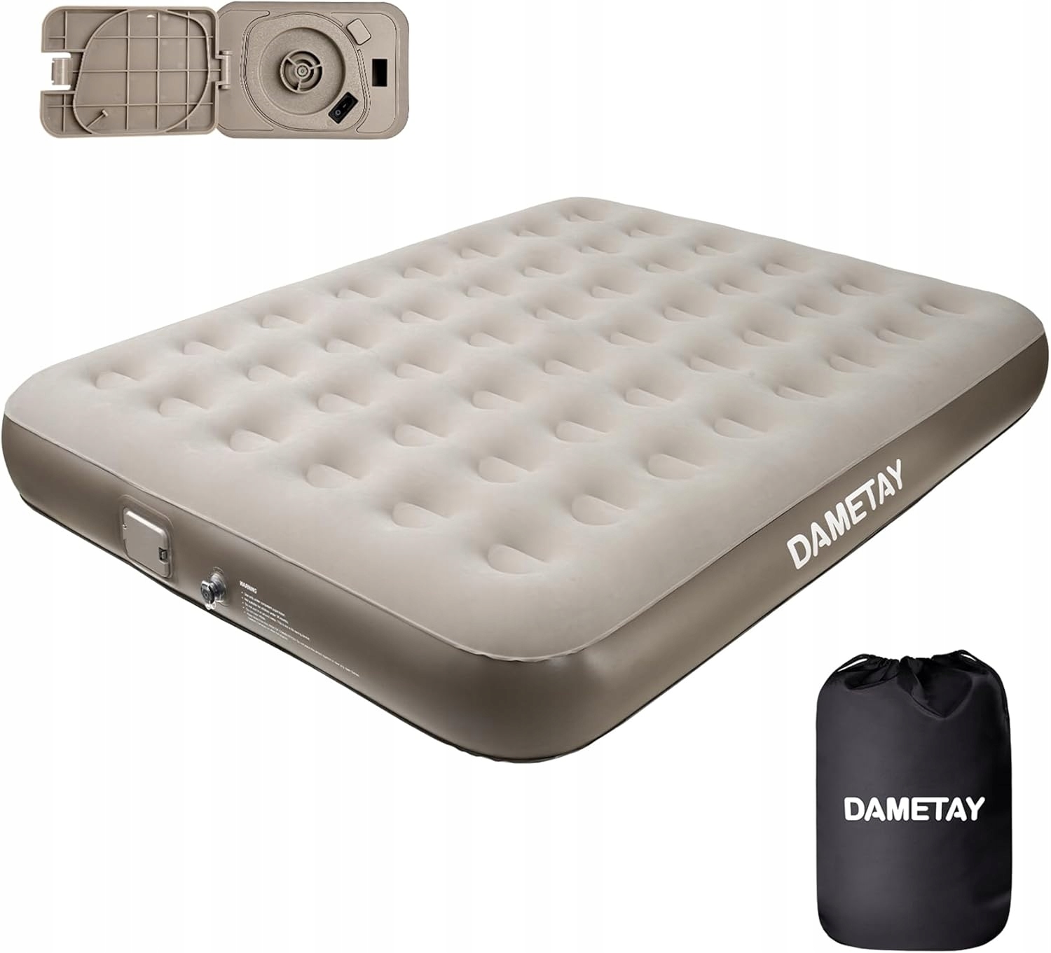 Matrace 198 x 152 x 25 cm béžová a hnědá