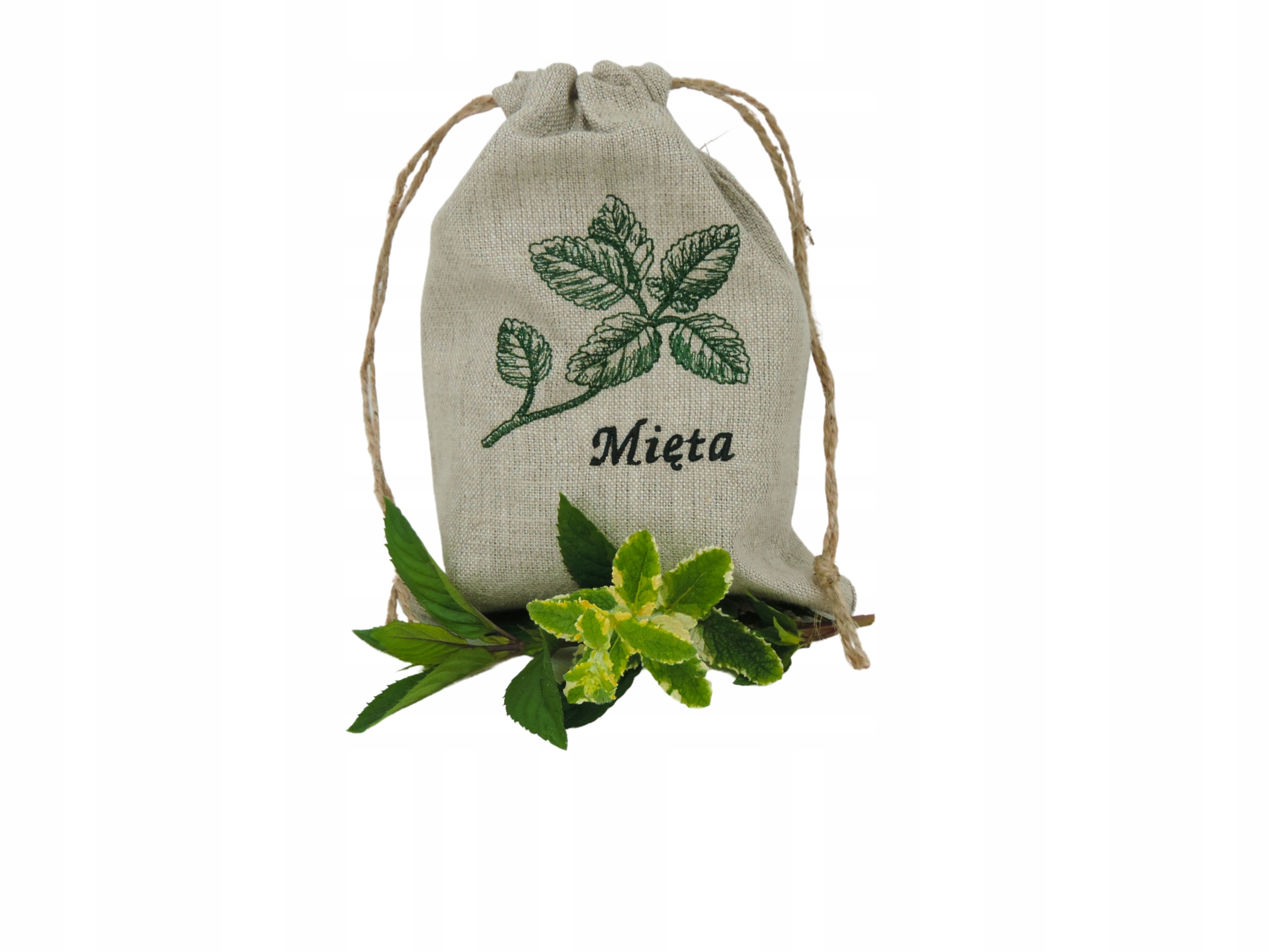 

Lniany worek na zioła (mięta)