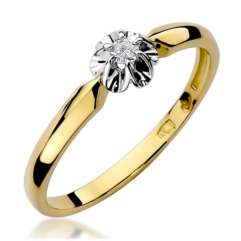 Zlatý Prstýnek 585 Briliant 0,04 ct