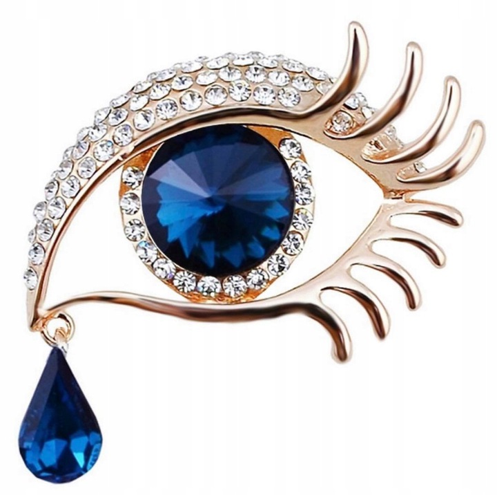 

Broszka Oko Złota Cyrkonie Kryształki Niebieska