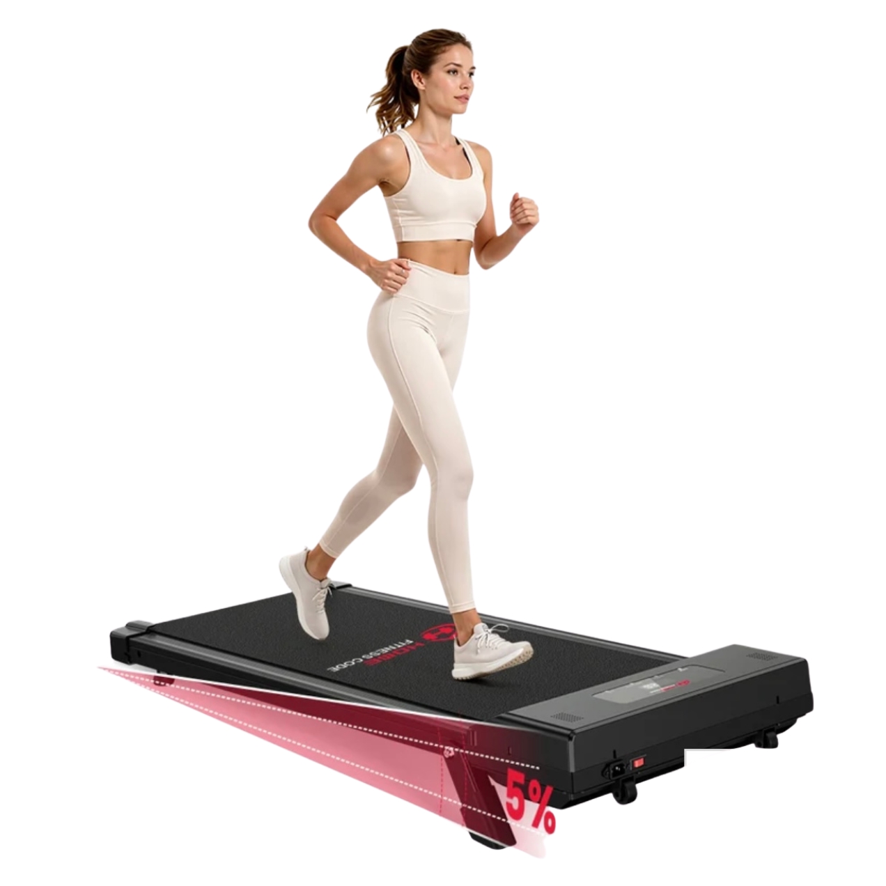 Bieżnia domowa HomeFitness C1, z nachyleniem 5%|10 km/h, do 120 kg, czarna