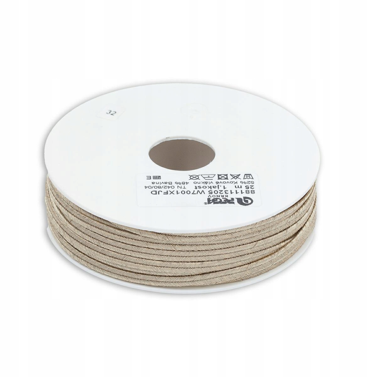 Šňůra sutaš metalizovaná 5mm/25mb zlatá W7001