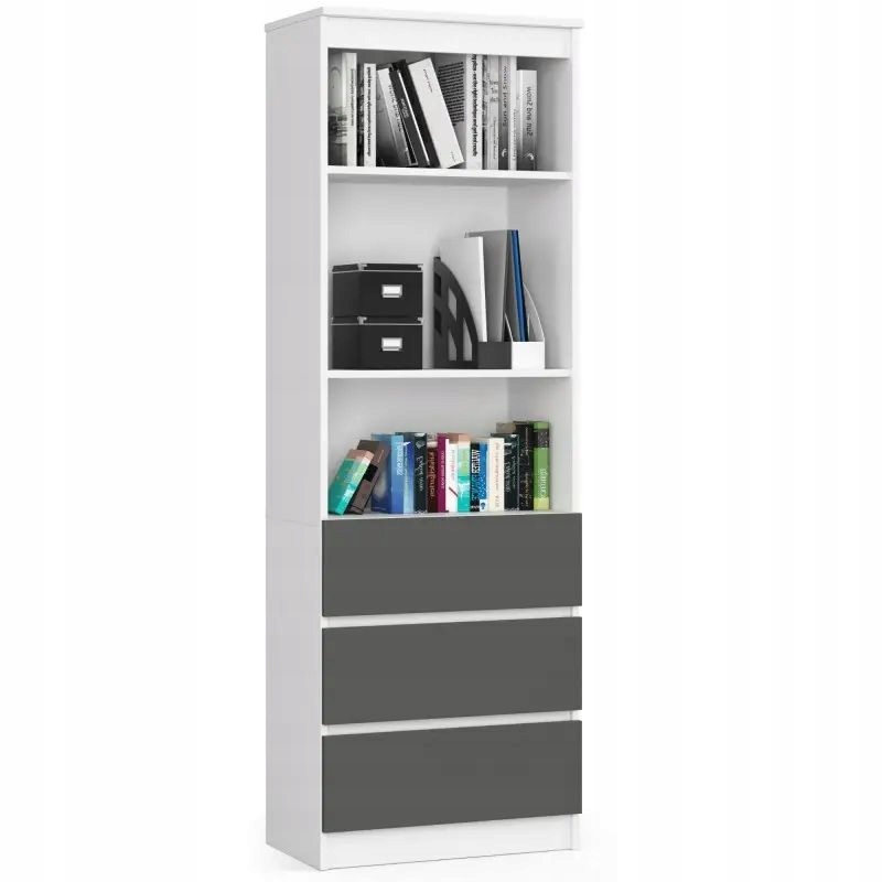 

Regał do salonu biura 60x180 Szuflady/półki Mat