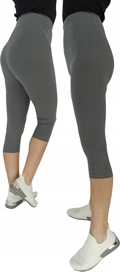 

Leginsy3/4 Za Kolano getry damskie Szary 9XL