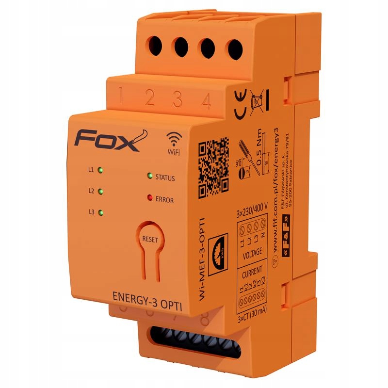 F&f WI-MEF-3-OPTI-40 Monitor energii elektrycznej z wbudowaną anteną wewn.