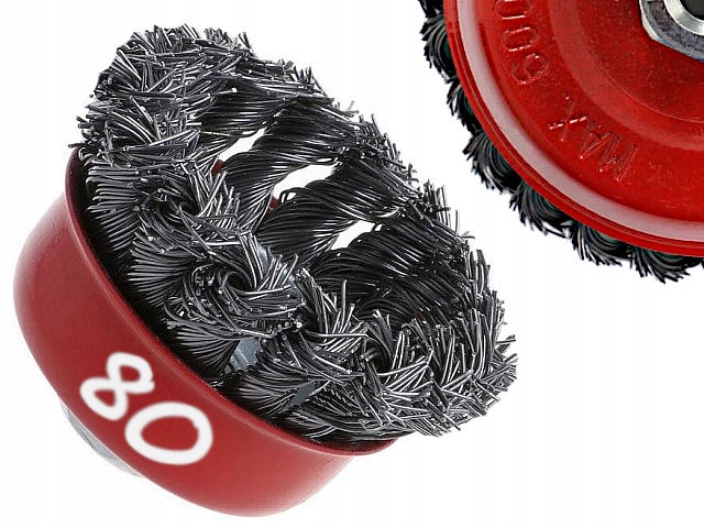 

Szczotka Druciana M14 Czołowa Drut Skręcany 80mm