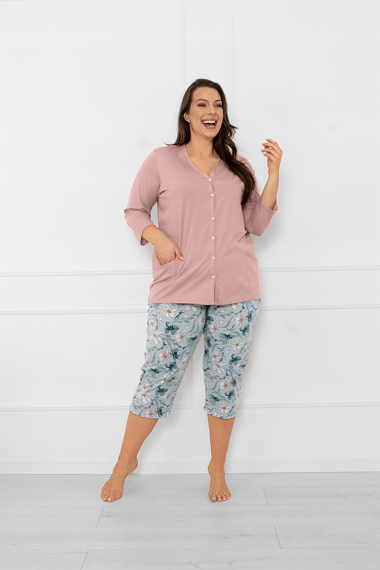 Dámské pyžamo 3/4 rukáv, 3/4 kalhoty Sekwoja XXL