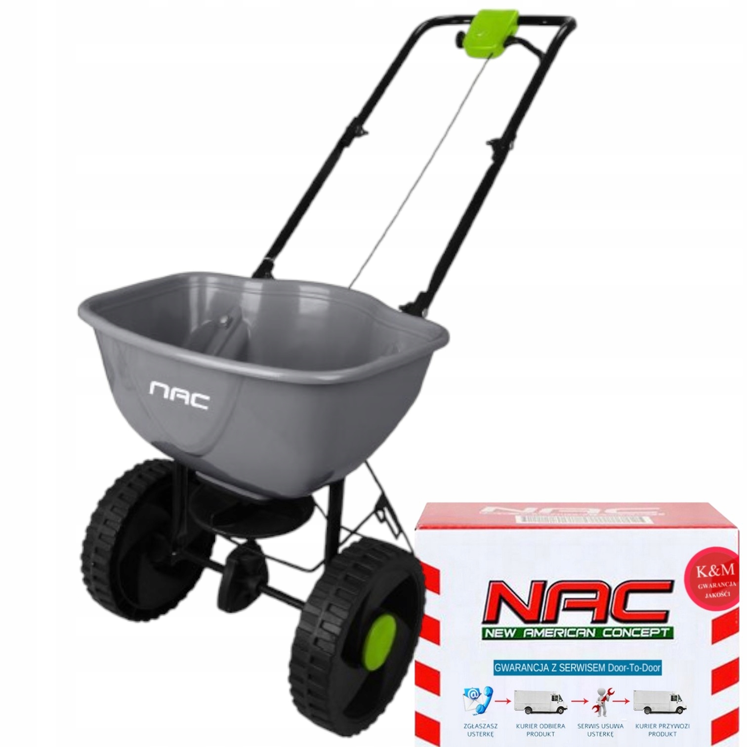 Siewnik nawozu, trawy, nasion Nac S15-VK 15 litrów