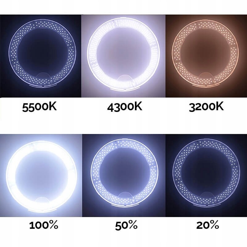 MITOYA LED RING RL-480L Z WYŚWIETLACZEM LAMPA 60W UCHWYT TEL + STATYW 230CM Moc żarówki/świetlówki 60 W