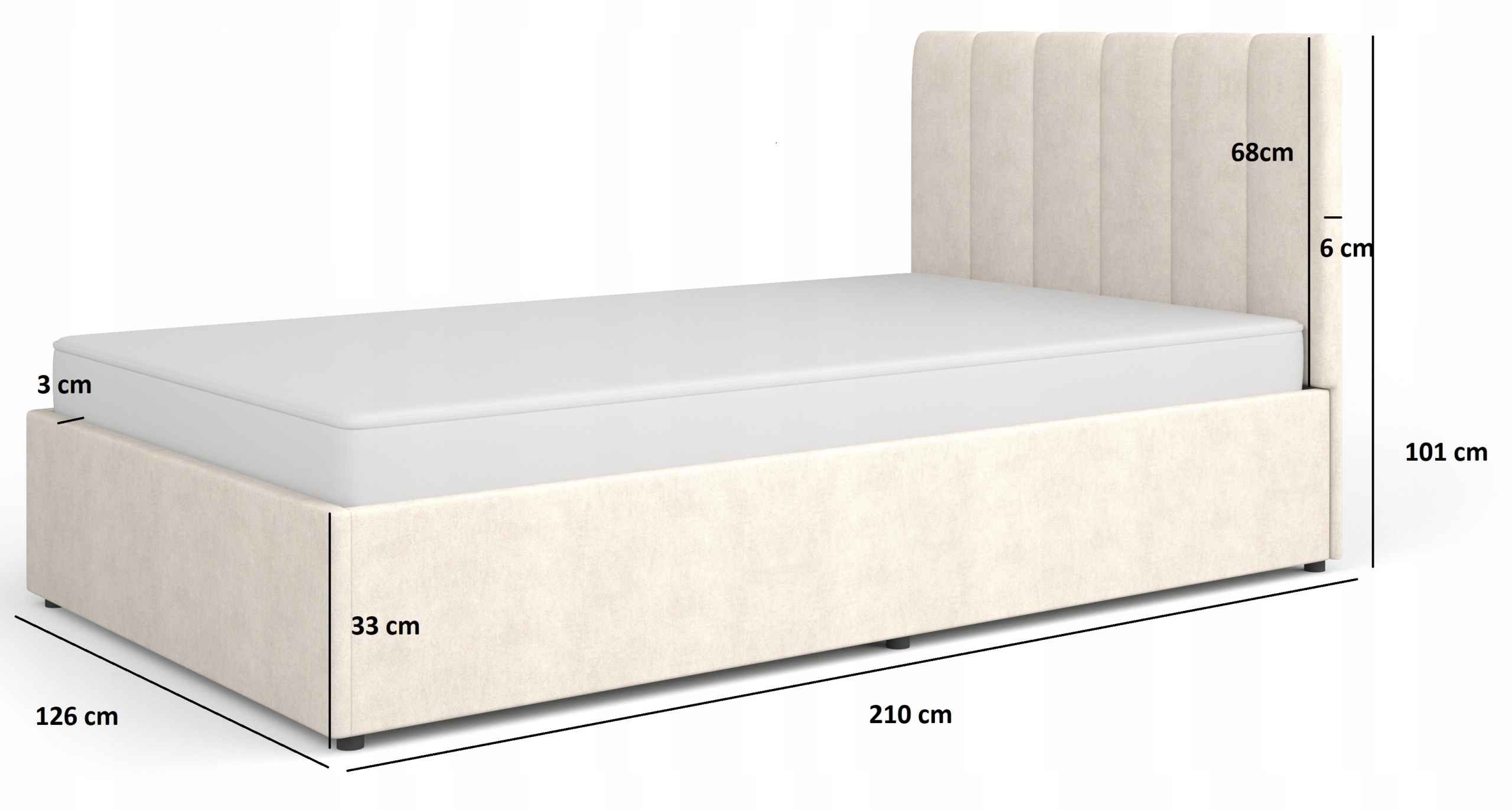 meble MOSSA 12 120x200 łóżko tapicerowane z pojemnikiem do sypialni C82 bm Kolekcja MOSSA