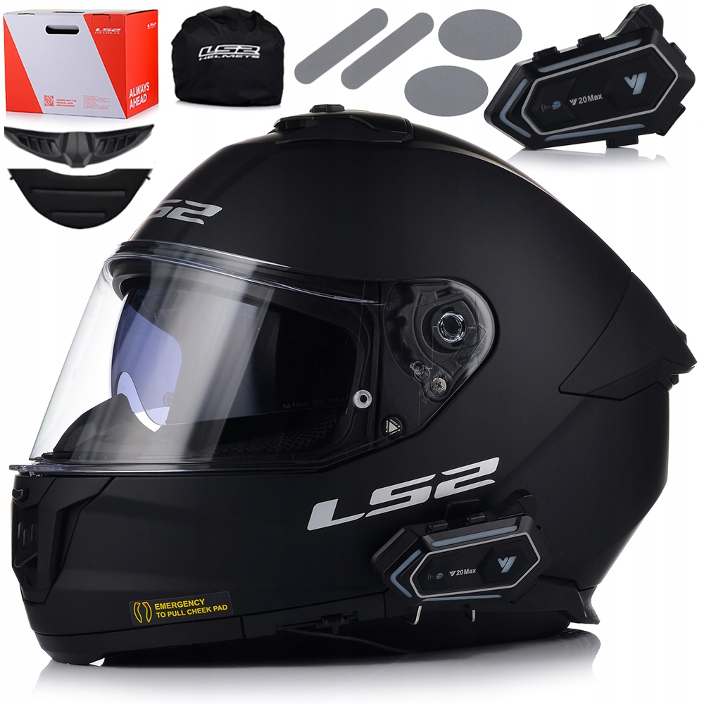 Motocyklová Prilba LS2 FF808 Stream II Čierna Matná Clona Bluetooth Interkom