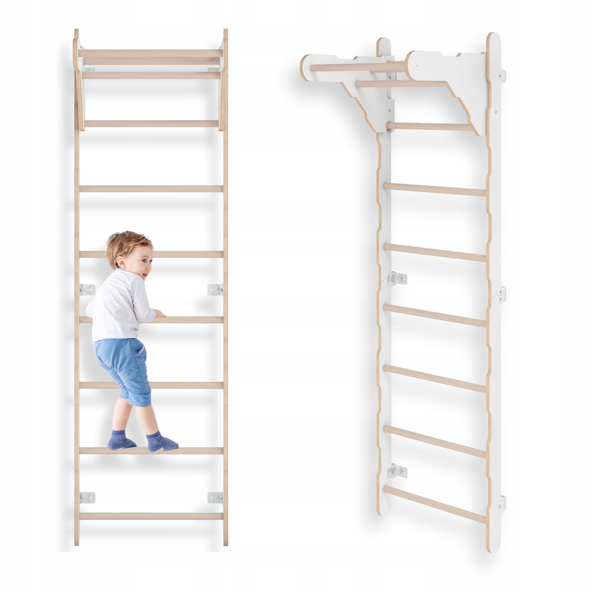 Mamoi Gymnastický nástěnný žebřík bílý Držák
