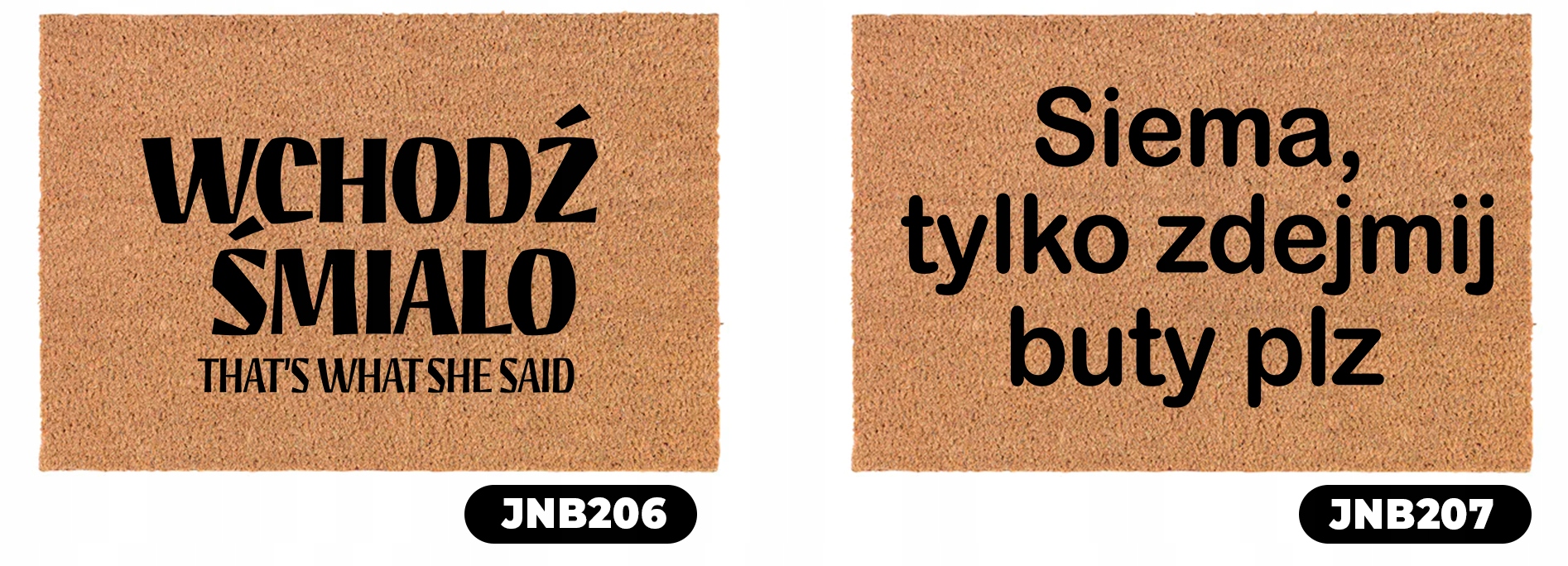 Wycieraczka Pod Drzwi do domu Śmieszne WZORY 40x60 Materiał gumowa kokosowa