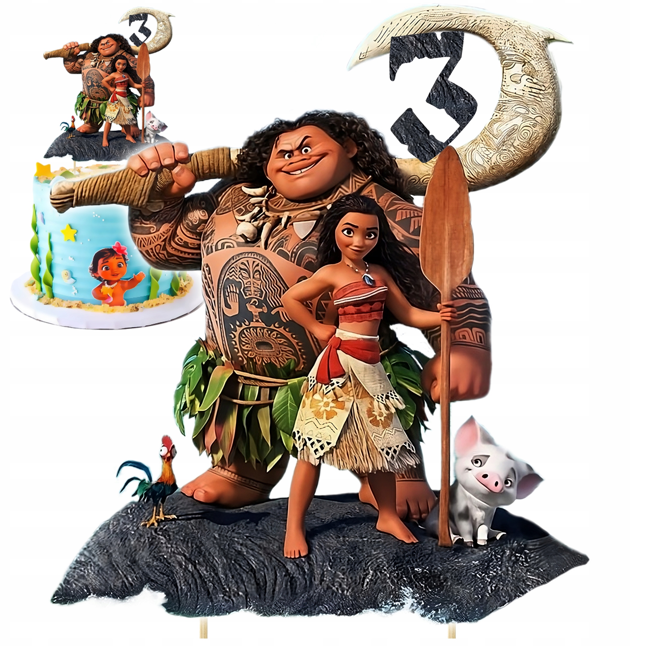 Topper Piker Torten Deko Geburtstag 3 Party Deko Moana Maui