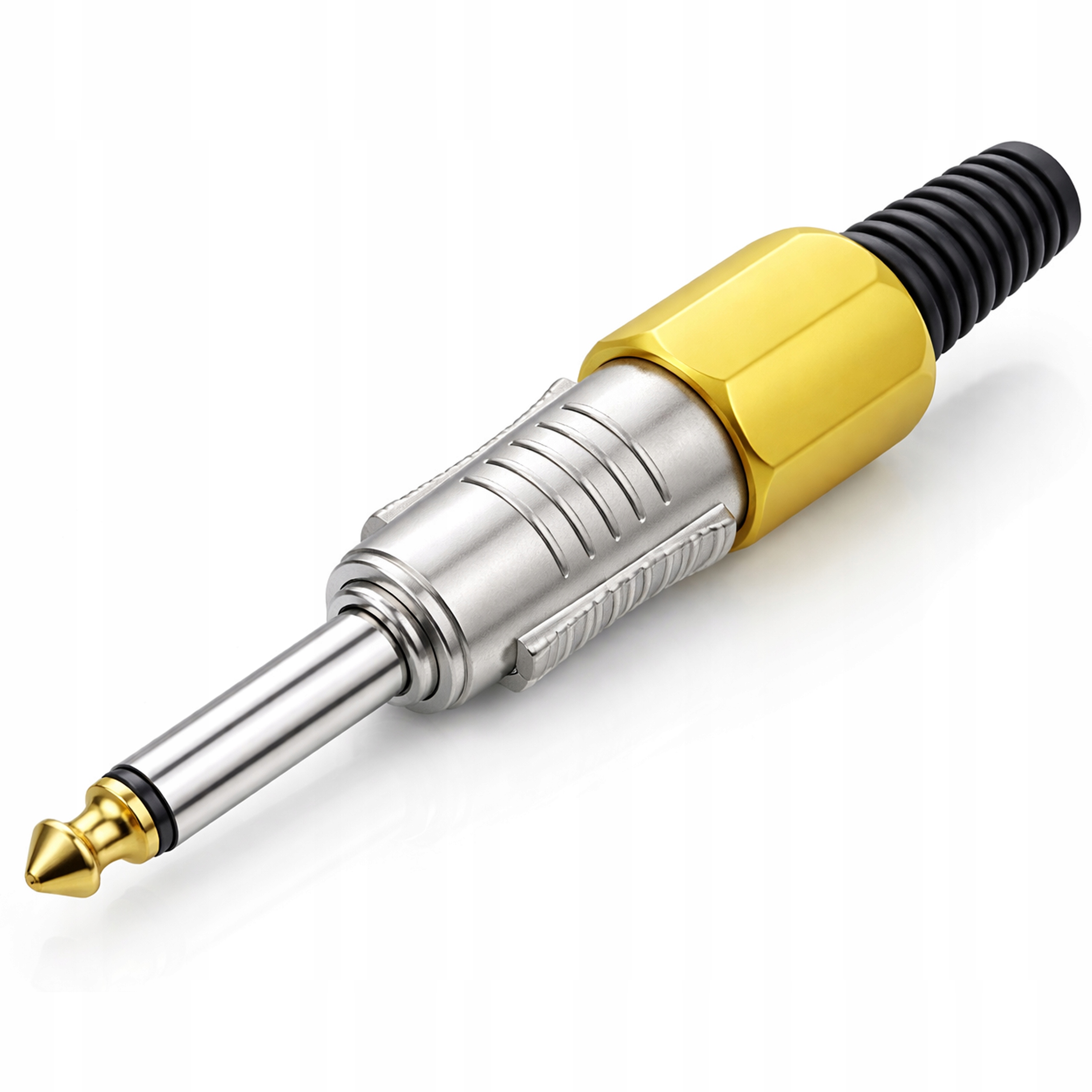 WTYK JACK 6,3MM MONO METALOWY NA KABEL HQ ŻÓŁTY