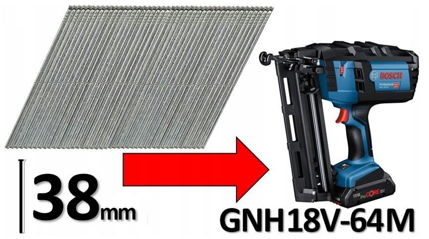 GWOŹDZIE 38MM do BOSCH GNH18V-64M - PROFESSIONAL