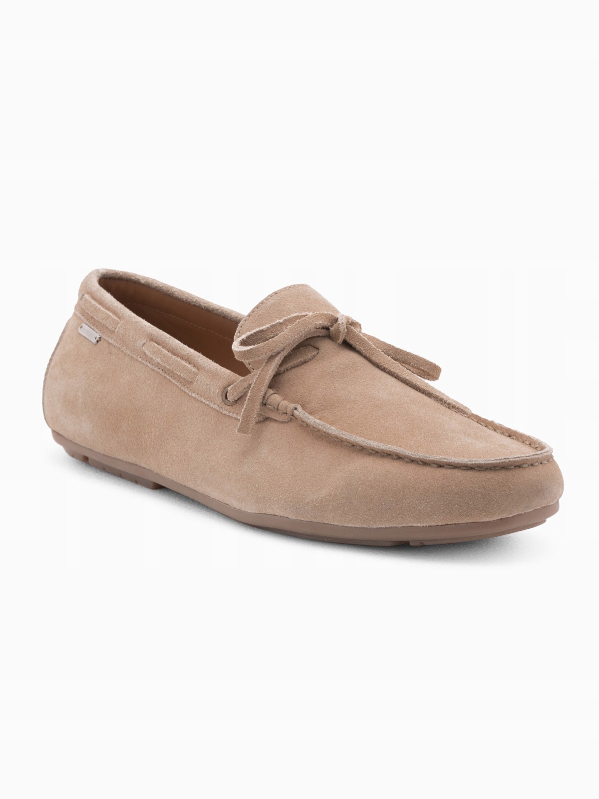 Buty mokasyny męskie skórzane z rzemykiem driver beżowe V1 OM-FOCS-0150 43 Kod producenta OM-FOCS-0150