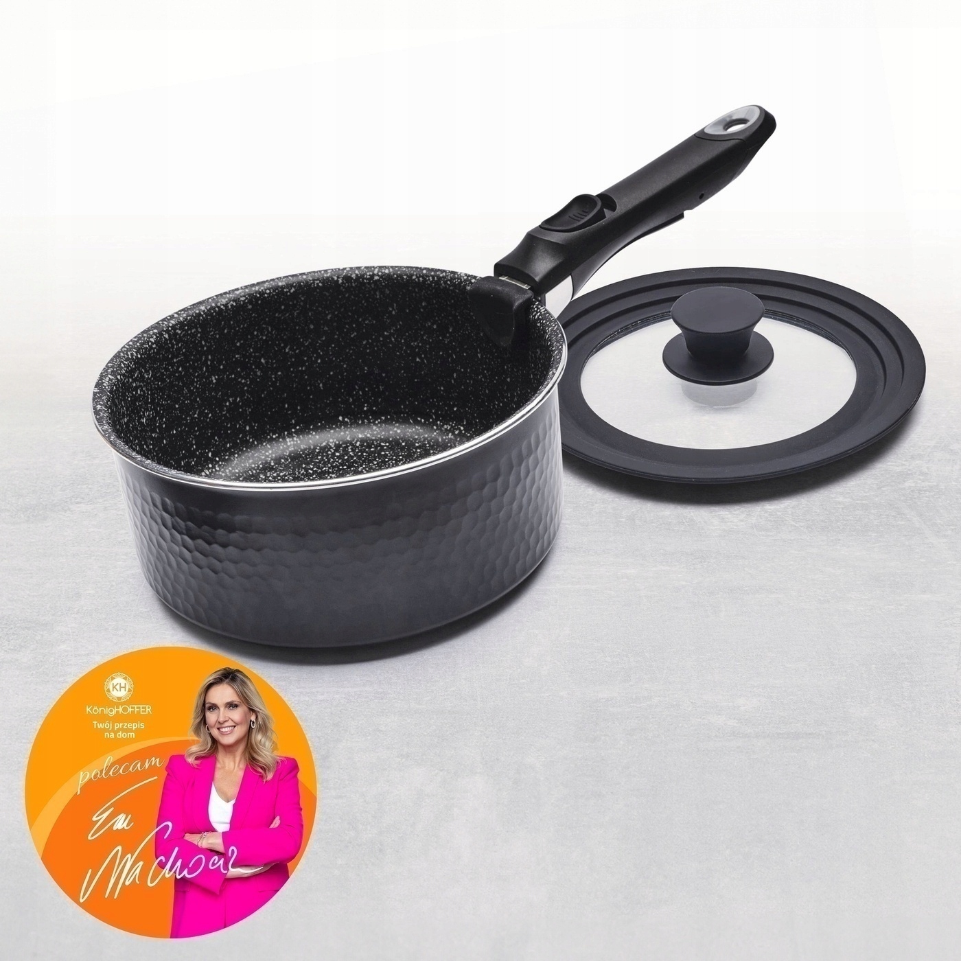 ZESTAW GARNKÓW komplet 3 RONDLE garnki ODPINANA RĄCZKA Konighoffer Handy Stan opakowania oryginalne