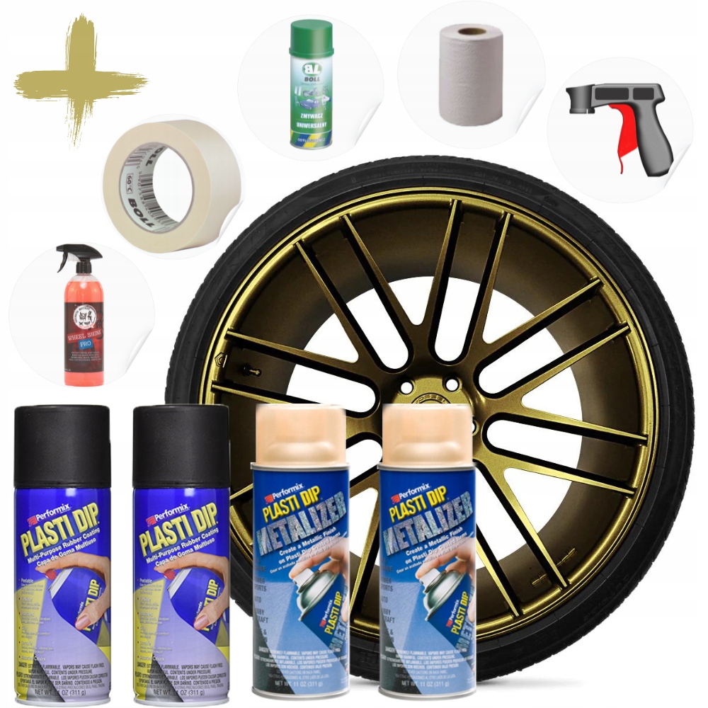 Sada pre disky Plasti Dip Gold Metalizer Metalizovaný zlatý Usa Original