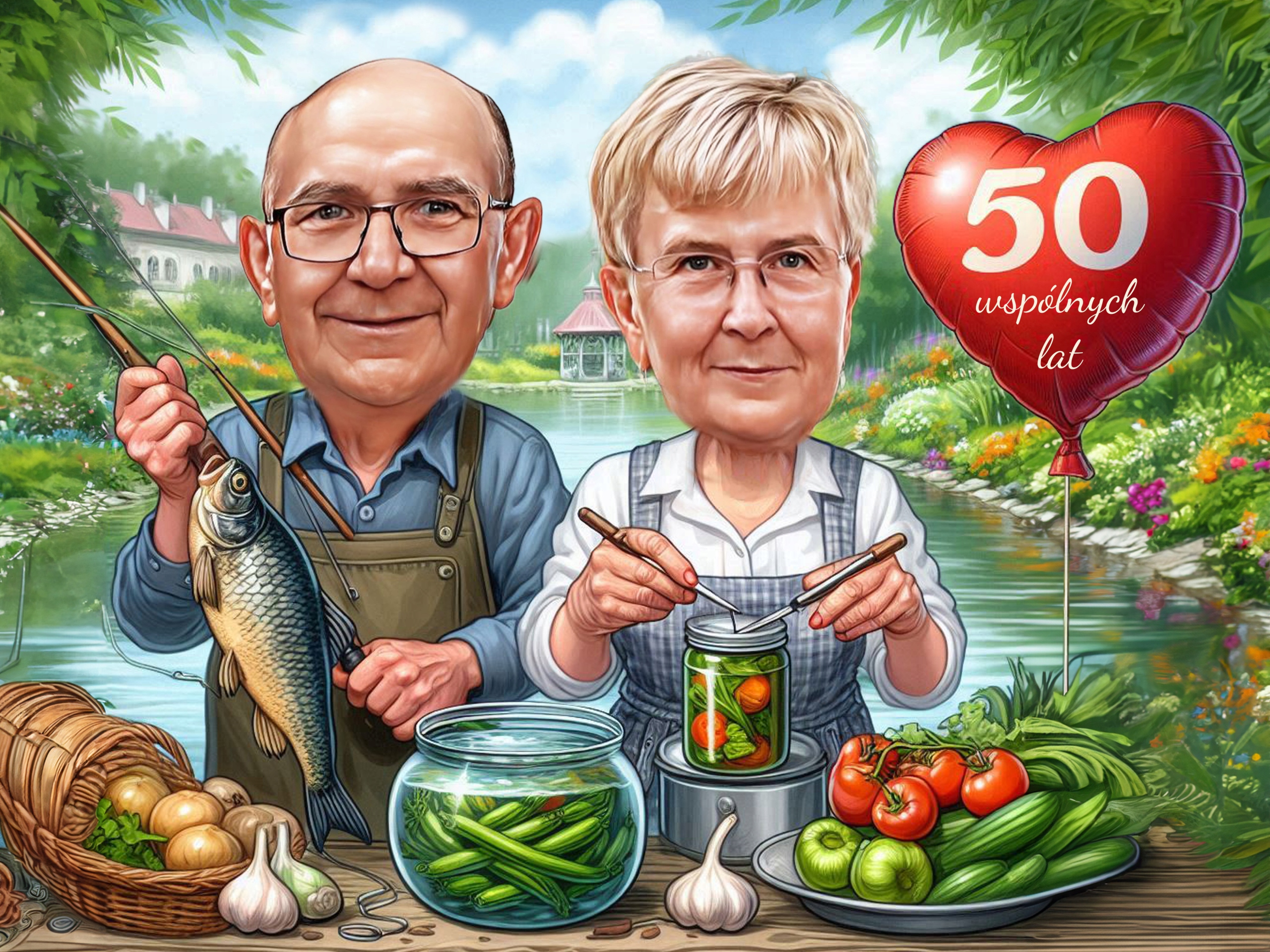 Karykatura A3 ze zdjęć 100% Podobieństwa rocznica urodziny Rama