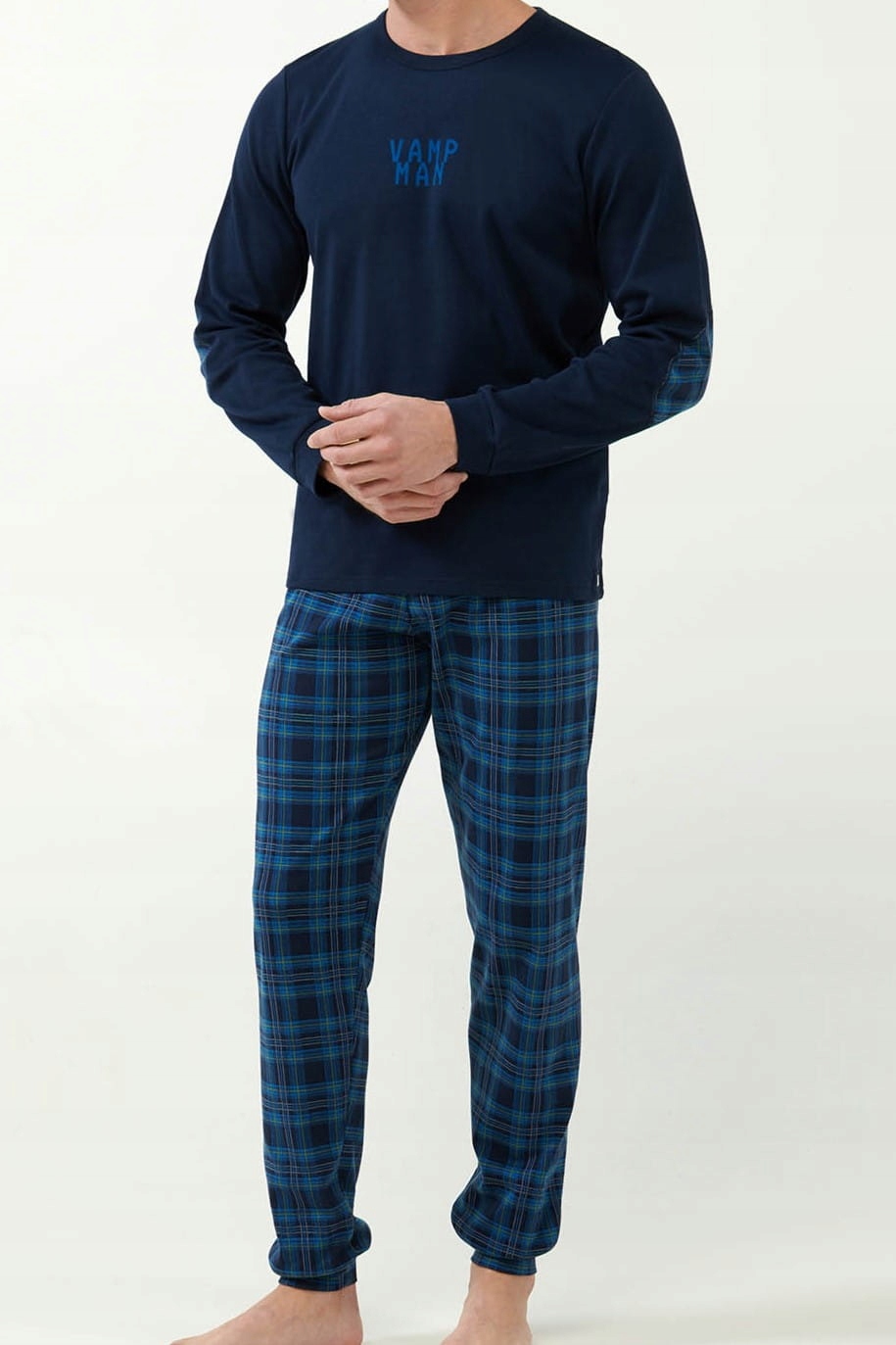 Pánské bavlněné pyžamo Vamp 21620 tmavě modré [Velikost 2XL]