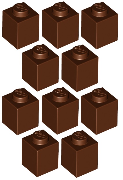 

Lego Klocek 1x1 Brązowy (3005/4211242) x10