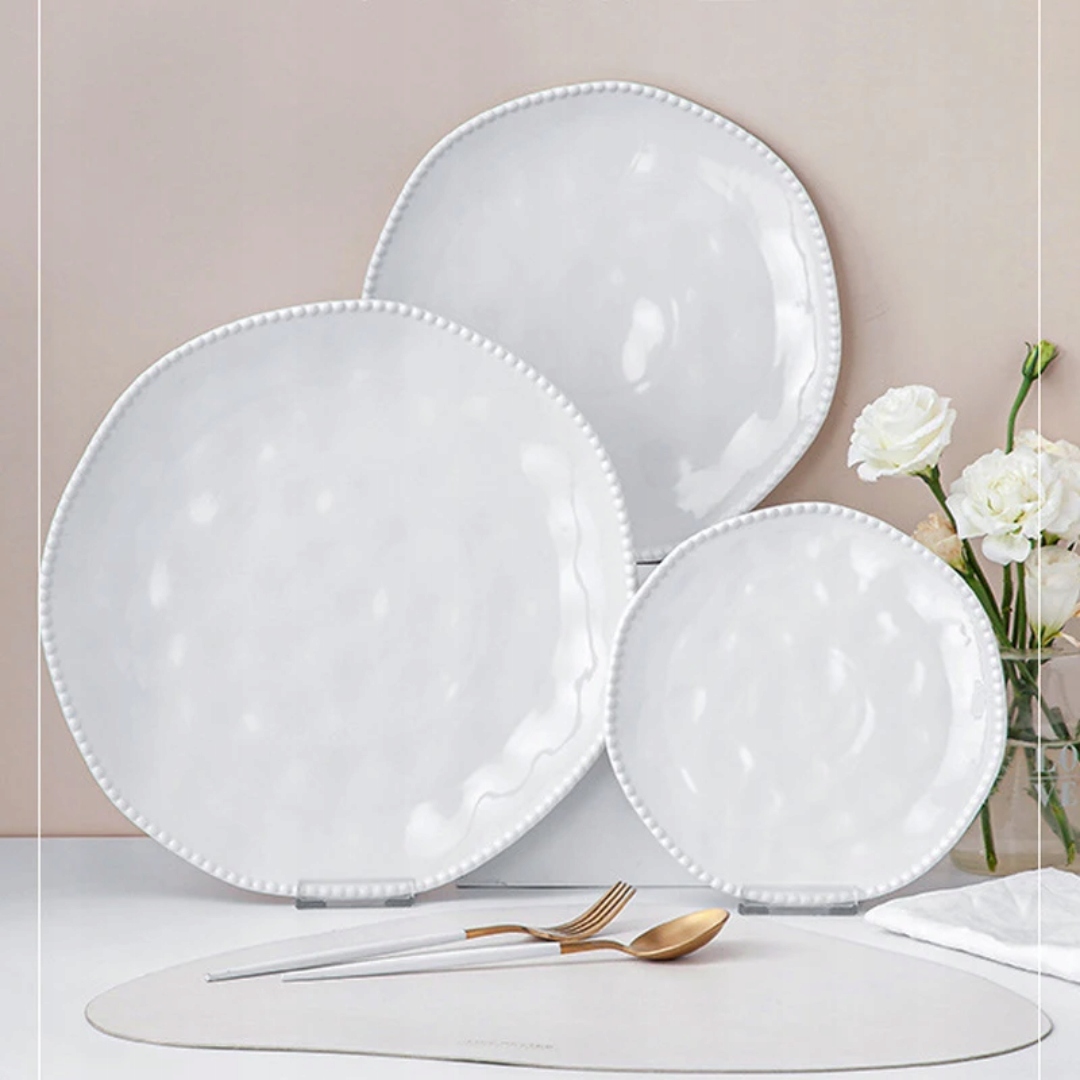 Zdobený moderný porcelánový obedový servis Pearly 26 prvkov T289