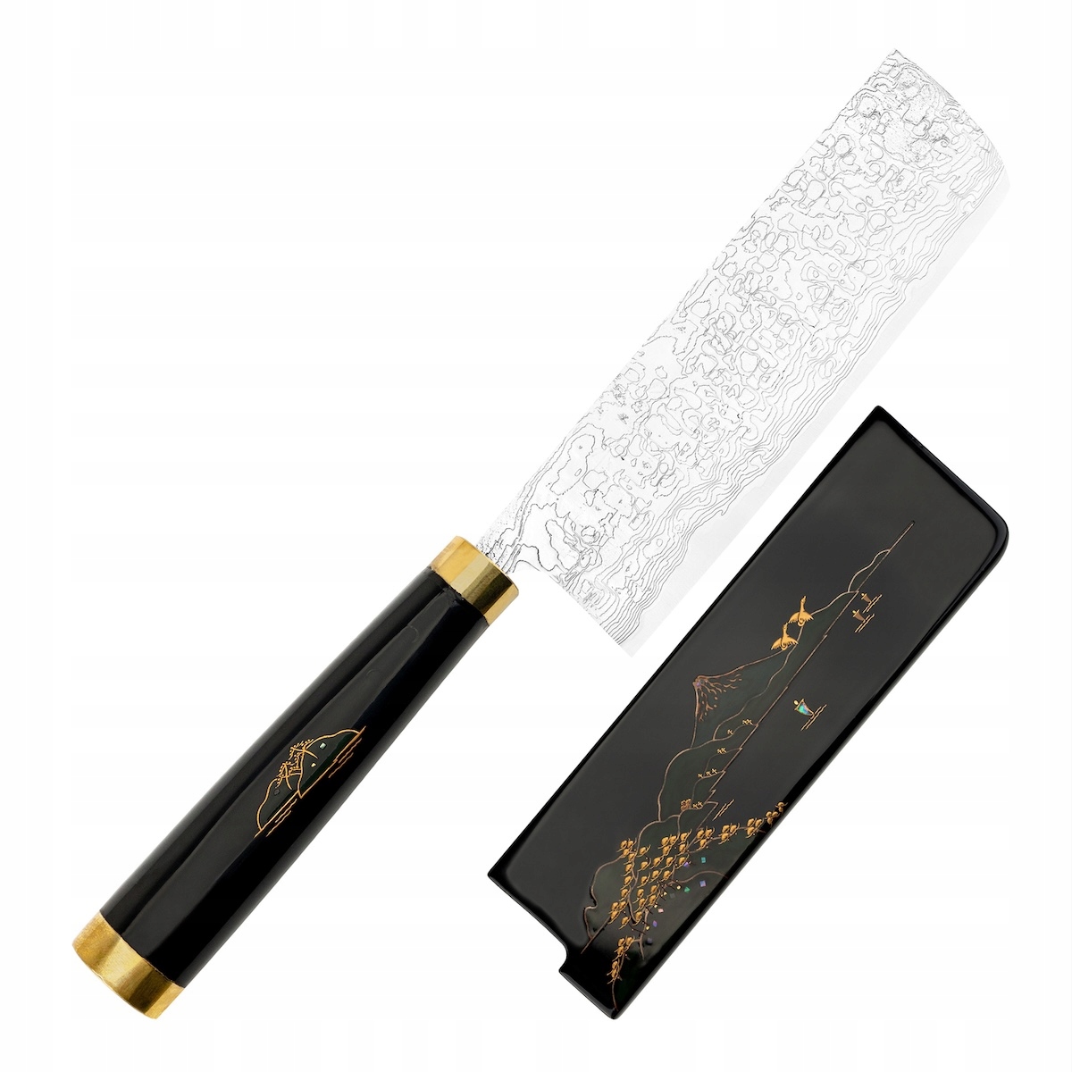 Takeshi Saji Art Fuji Unique Kuty R-2 Japonský nôž Nakiri 17 cm a Saya